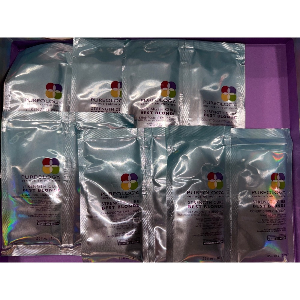 Pureology Strength Cure Best Blonde Shampoo Conditioner Packets Toning Vegan